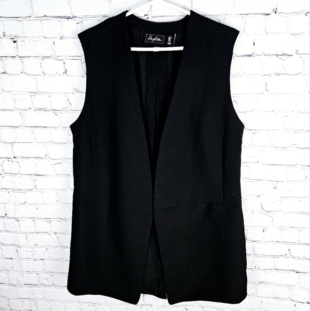 HEYTON | tie-back lined long line careerwear vest